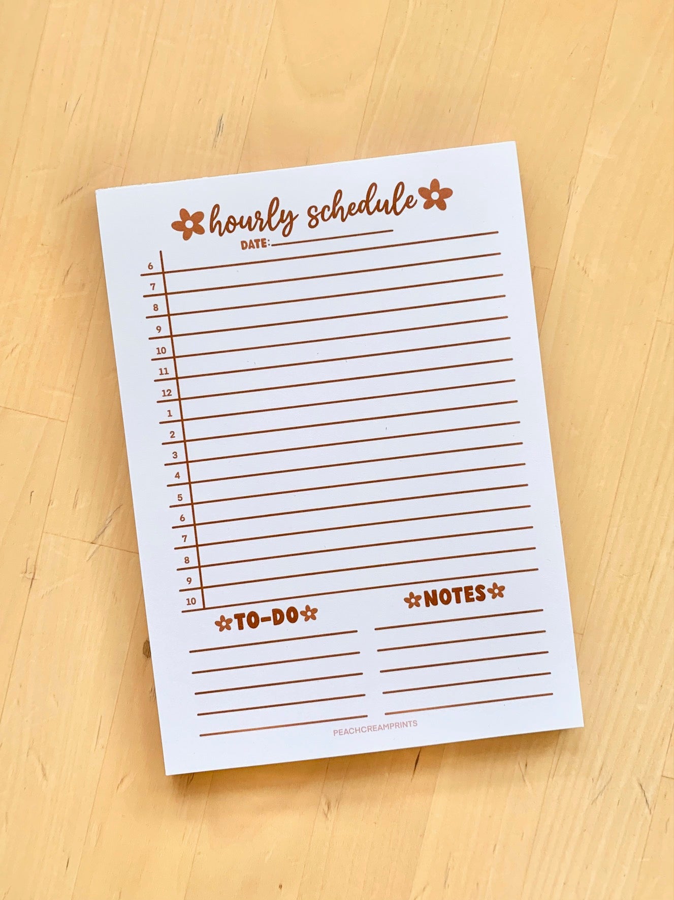 OOPSIE MOCHA HOURLY PLANNER NOTEPAD