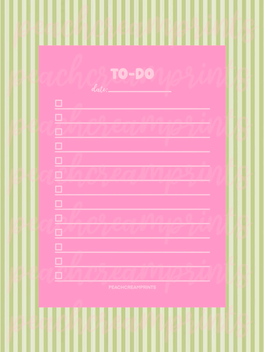 "PRETTY PINK" TO DO LIST DIGITAL NOTEPAD