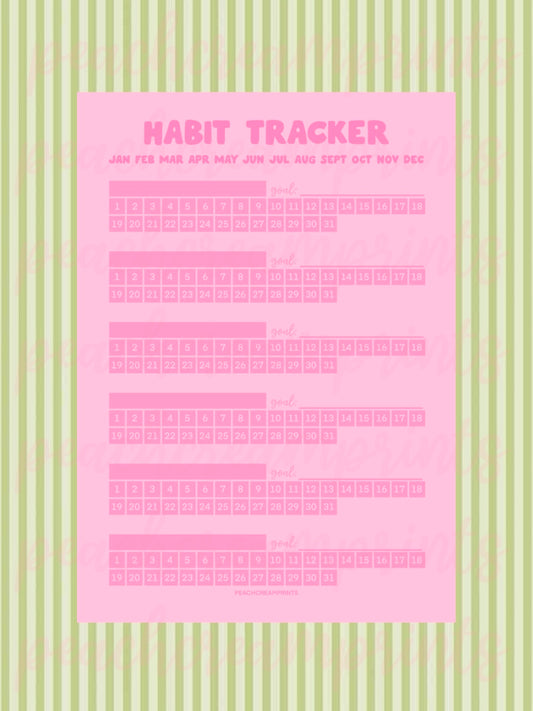 "PRETTY PINK" HABIT TRACKER DIGITAL NOTEPAD