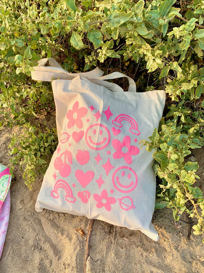 PINK DOODLES TOTE BAG