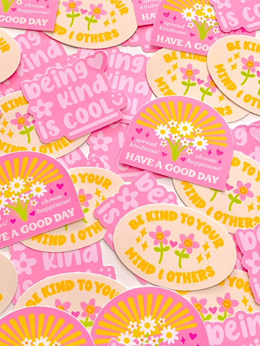 BEING KIND IS COOL VINYL STICKER