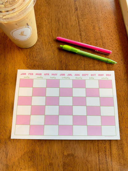 MONTHLY CALENDAR NOTEPAD