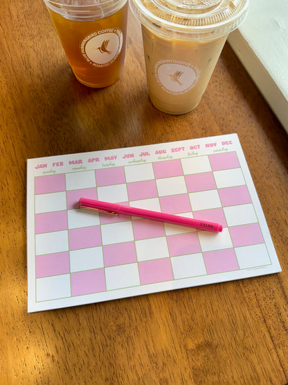 MONTHLY CALENDAR NOTEPAD