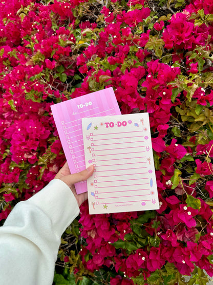 PINK STRIPES TO-DO LIST NOTEPAD