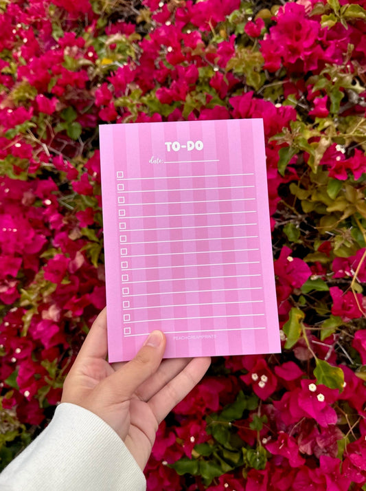 PINK STRIPES TO-DO LIST NOTEPAD