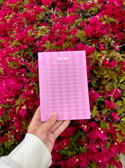 OOPSIE PINK STRIPES TO-DO LIST NOTEPAD