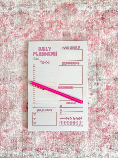 PINK MOCHA DAILY PLANNER NOTEPAD