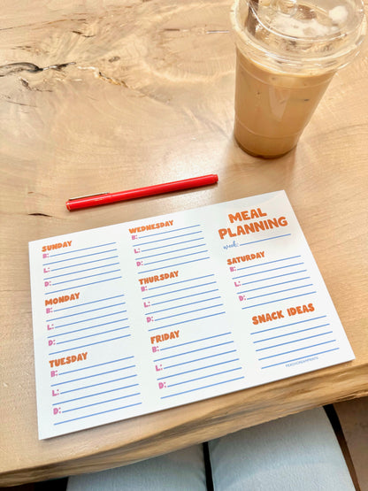 ORANGE POP MEAL PLANNER NOTEPAD