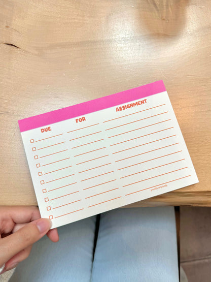 ASSIGNMENT TRACKER NOTEPAD