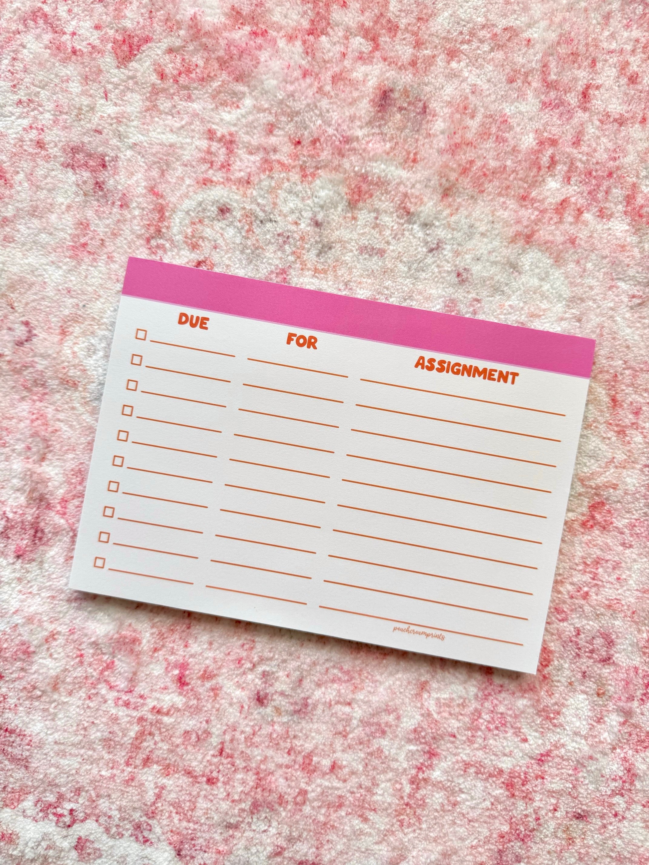 ASSIGNMENT TRACKER NOTEPAD – peachcreamprints