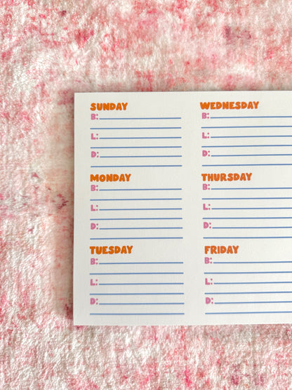 ORANGE POP MEAL PLANNER NOTEPAD