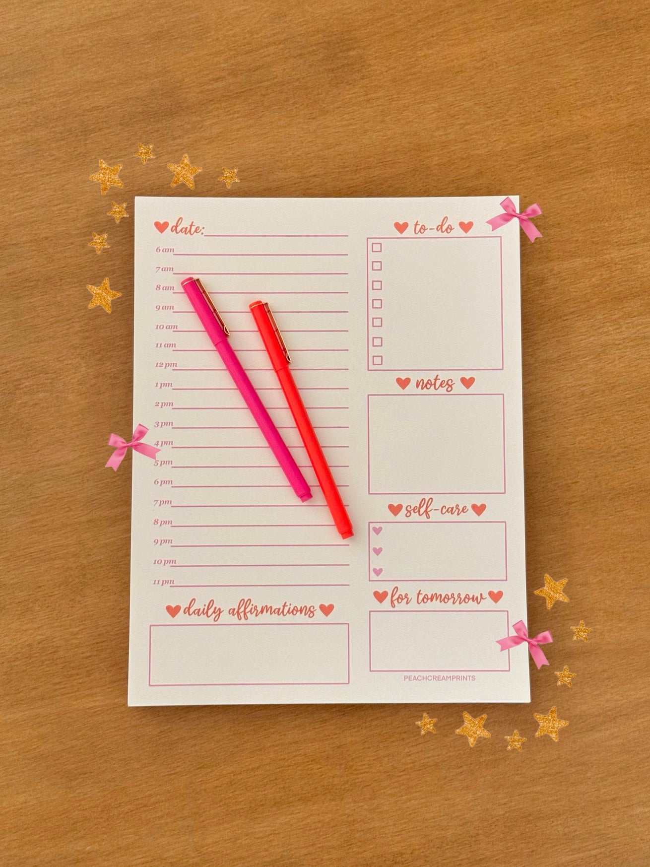 PEACHY DAILY PLANNER NOTEPAD