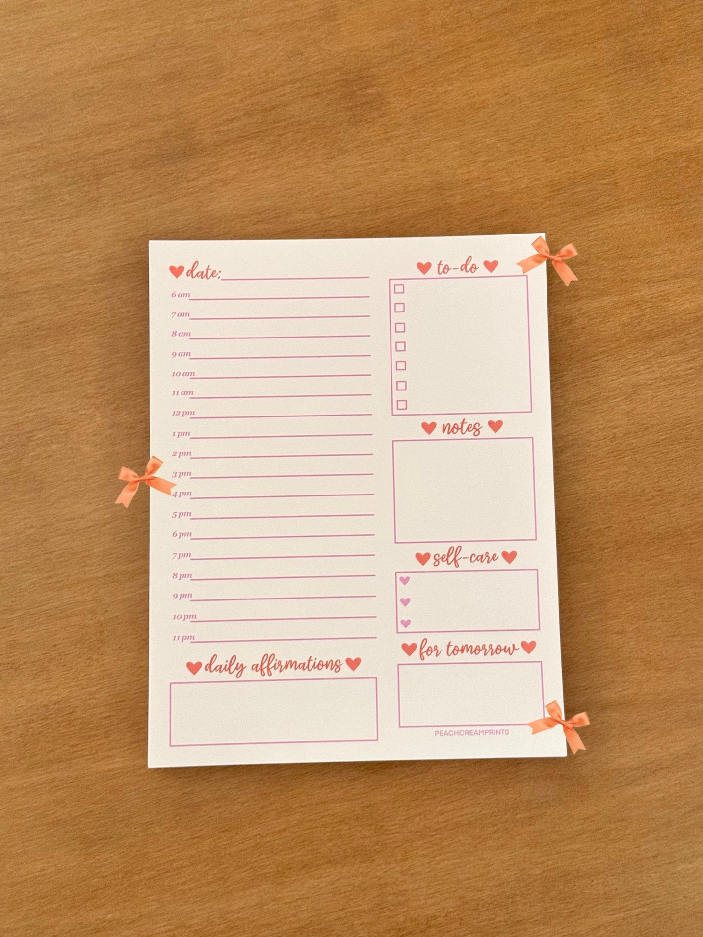 PEACHY DAILY PLANNER NOTEPAD