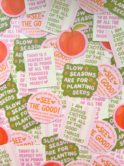 PEACH VINYL STICKER
