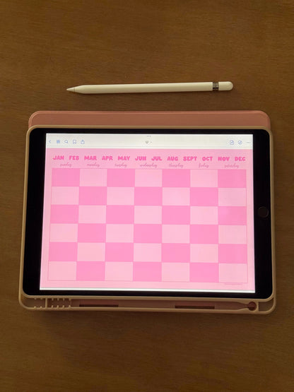 "PRETTY PINK" MONTHLY CALENDAR DIGITAL NOTEPAD