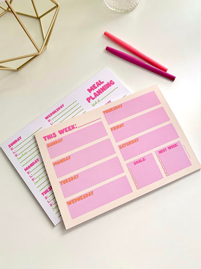 PEACHY WEEKLY PLANNER NOTEPAD