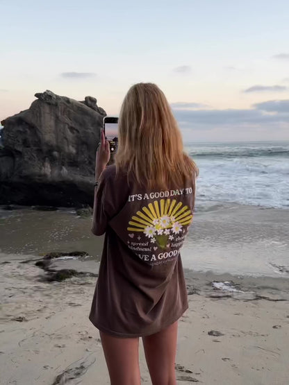 HAVE A GOOD DAY VINTAGE MOCHA TEE
