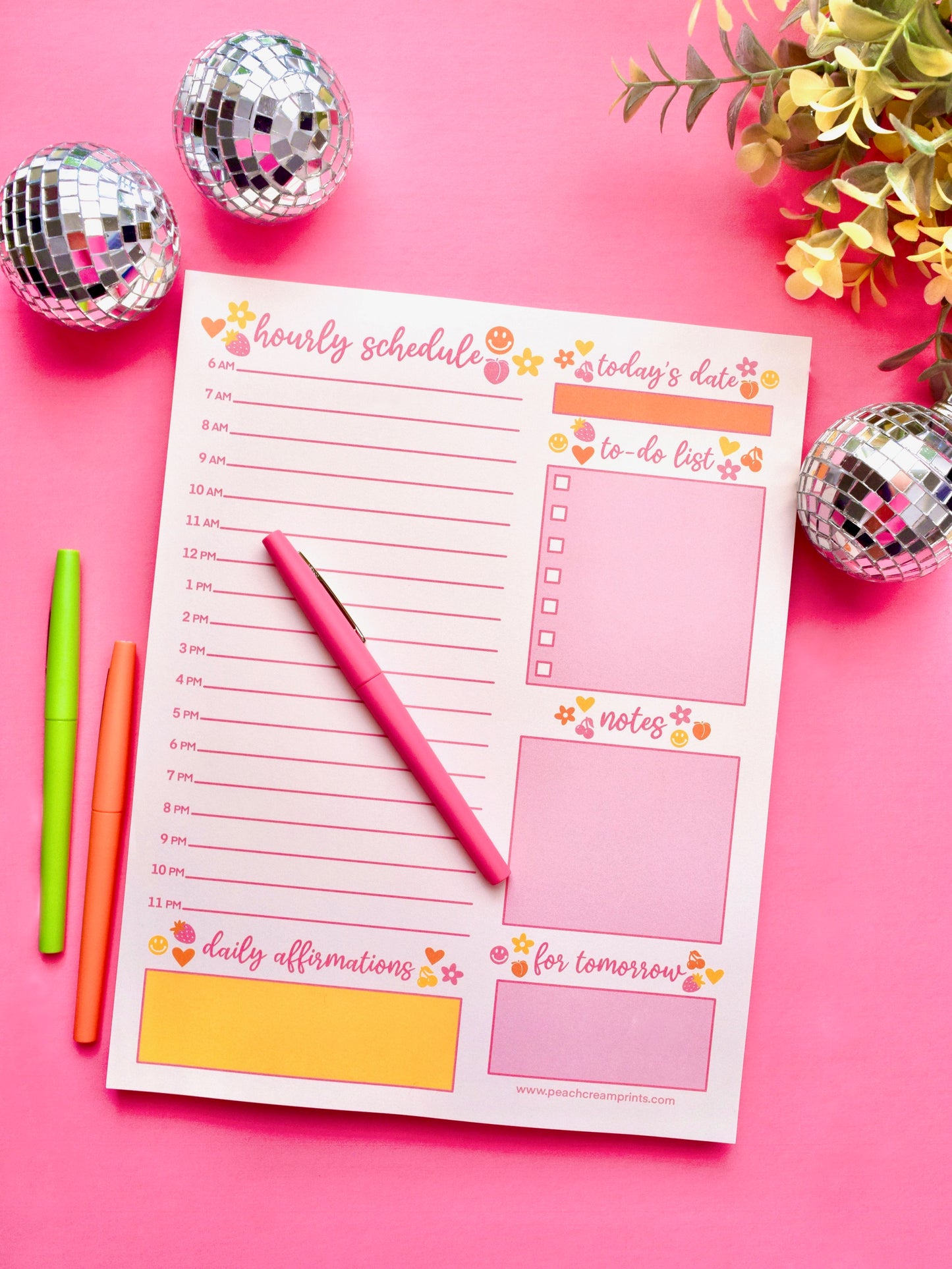 PEACHY DAILY PLANNER NOTEPAD