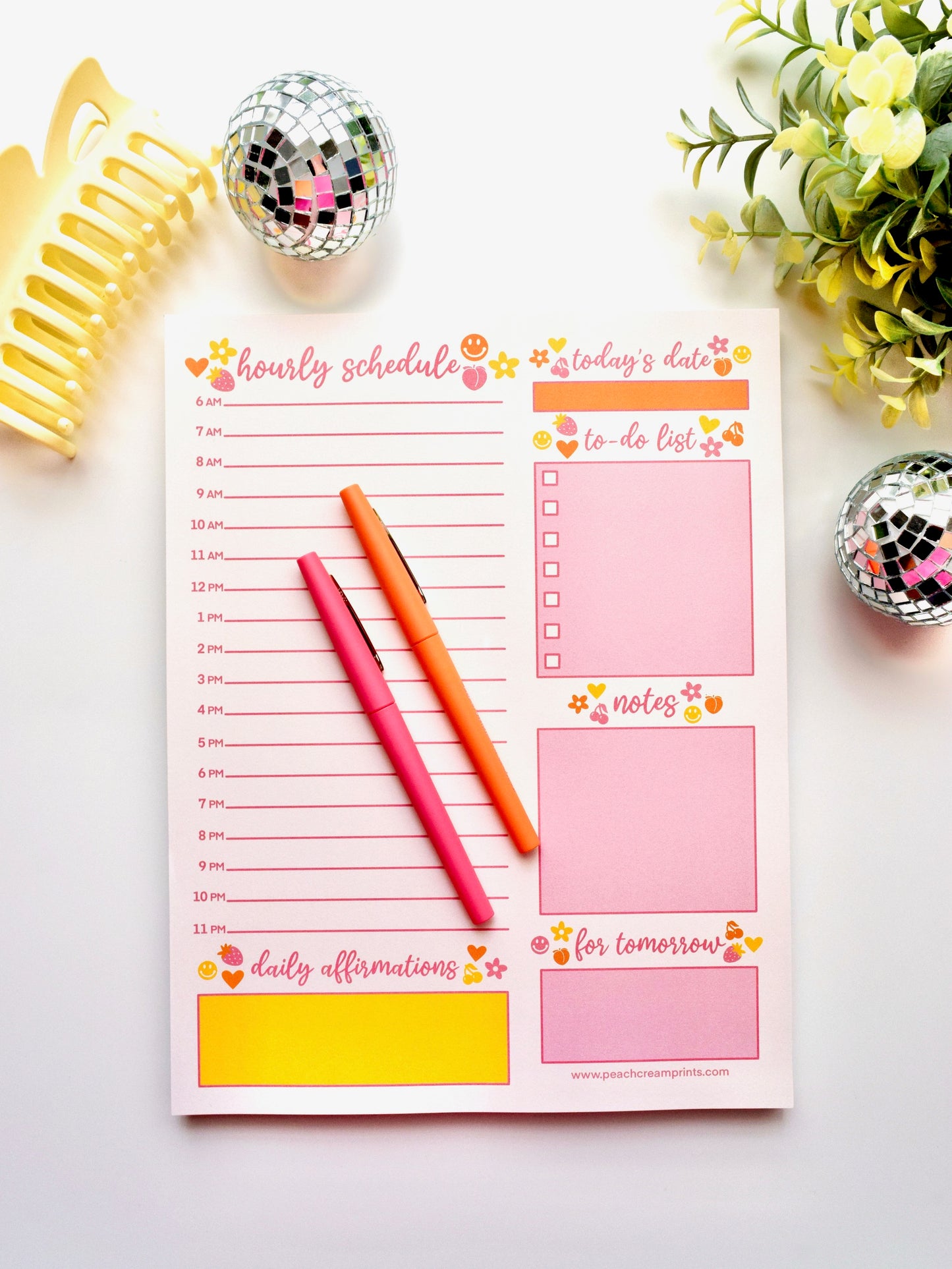 PEACHY DAILY PLANNER NOTEPAD