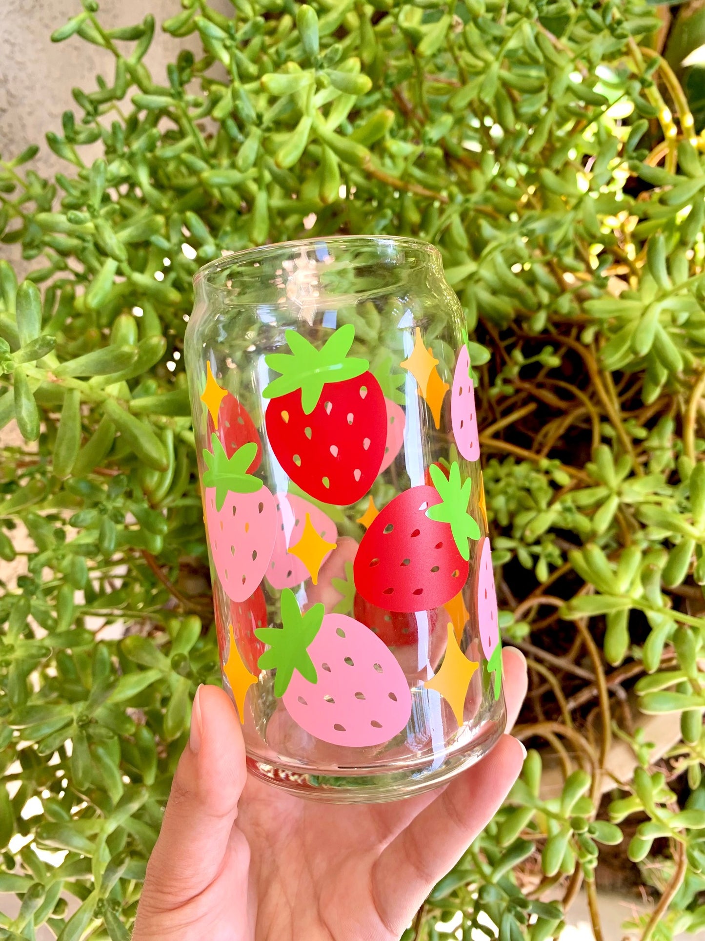 Cute Strawberry And Peach Glass Cup PN3463 – Pennycrafts