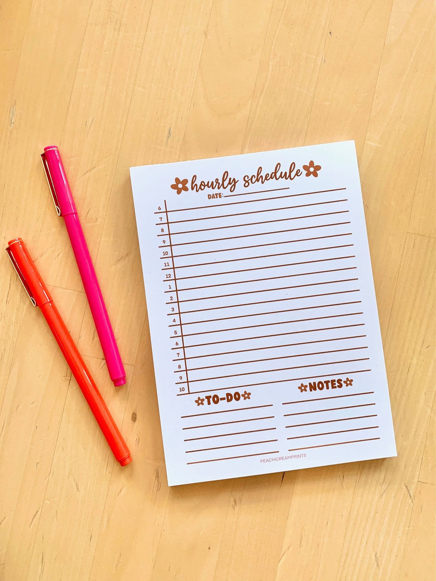 MOCHA HOURLY PLANNER NOTEPAD